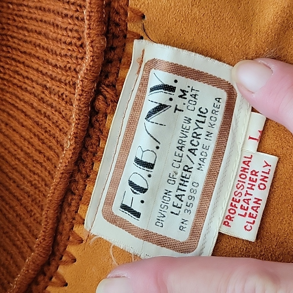 Vtg 70's Suede and Crochet Jacket - Picture 9 of 9